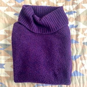 Ll Bean Purple wool blend cowl neck sweater women’s medium